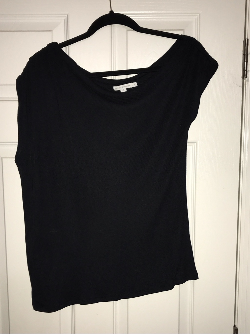 Threads 4 Thought Black Cap-Sleeve Tank Top